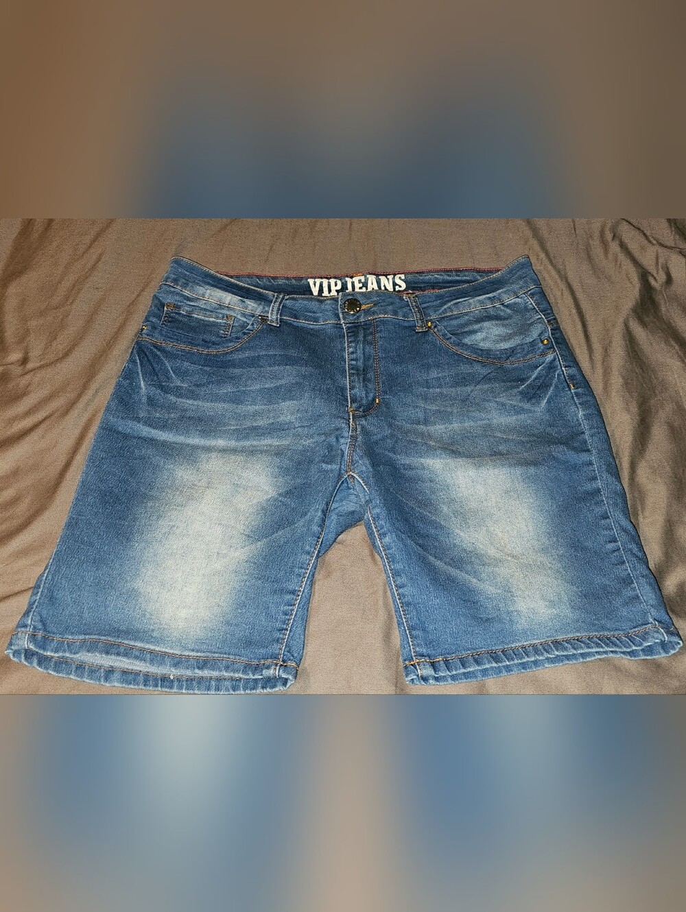 VIP Women's Relaxed Fit Blue Denim Shorts Juniors 17